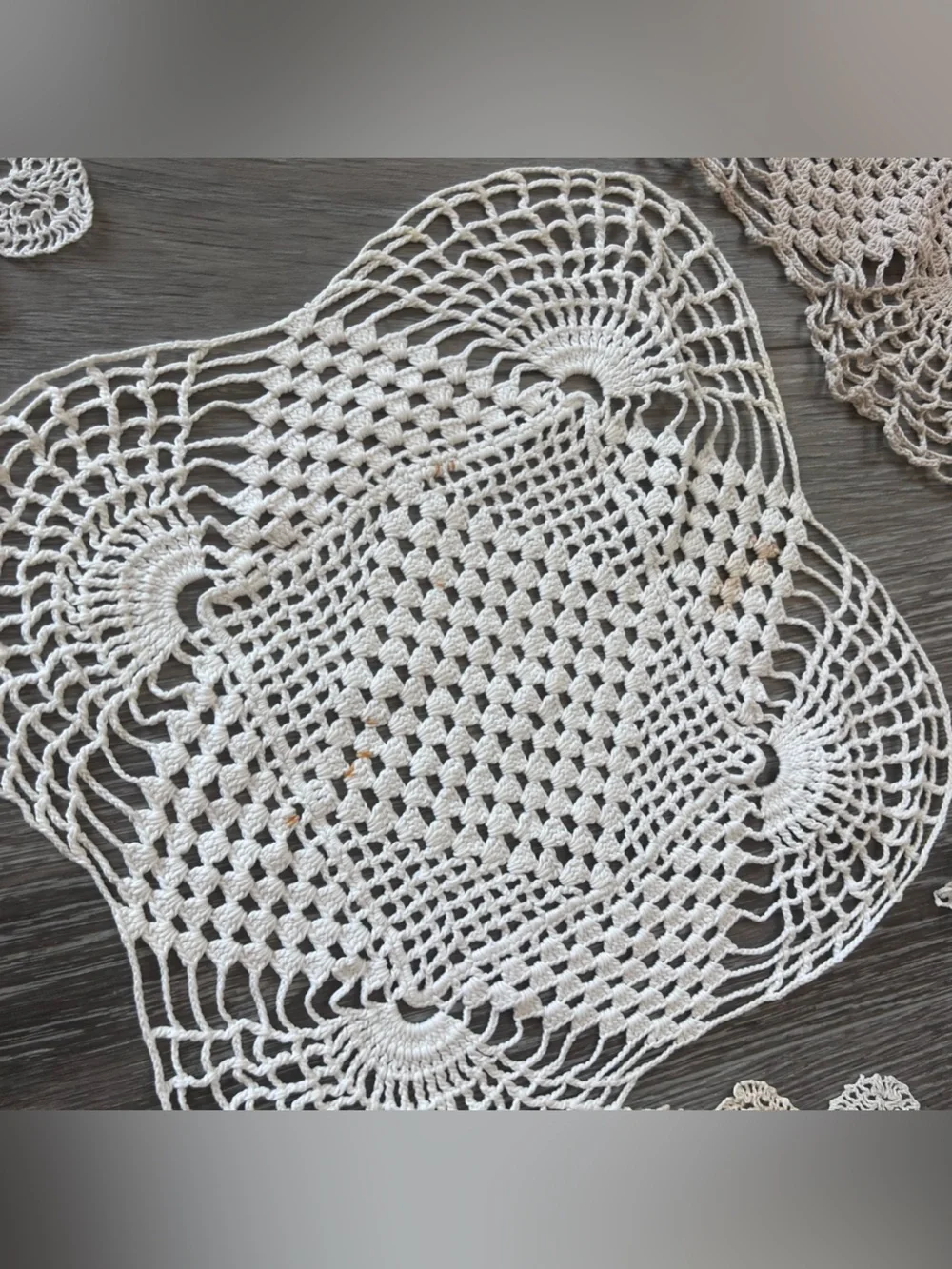 Handmade White Crochet Doily Set - Elegant Table Accents